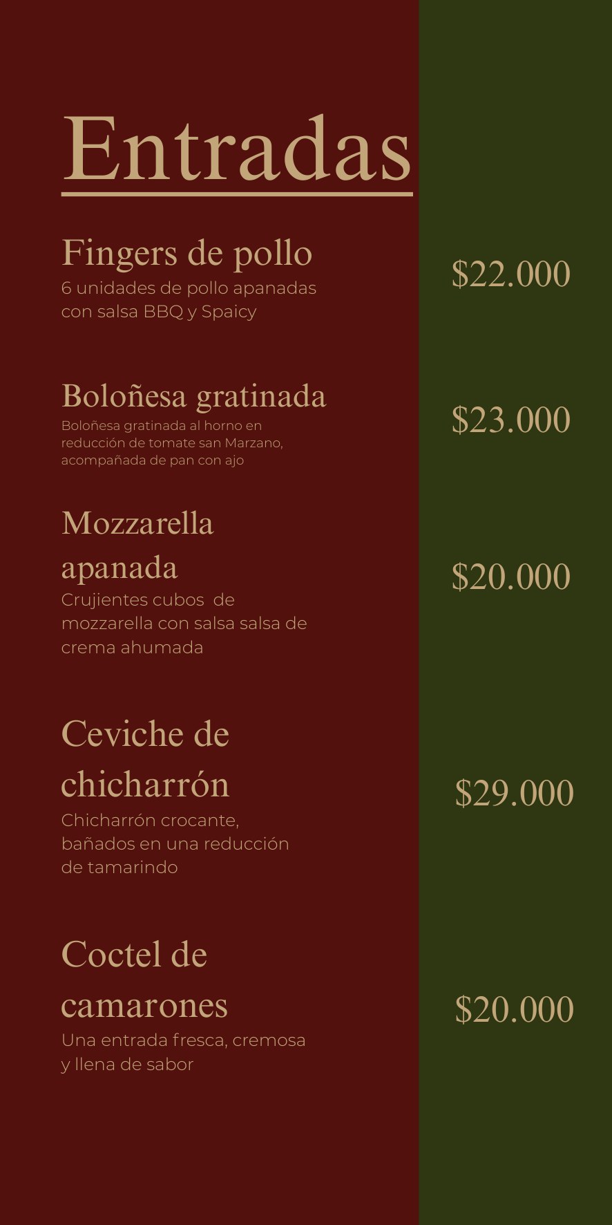 Página 5 del menú de Picaszo