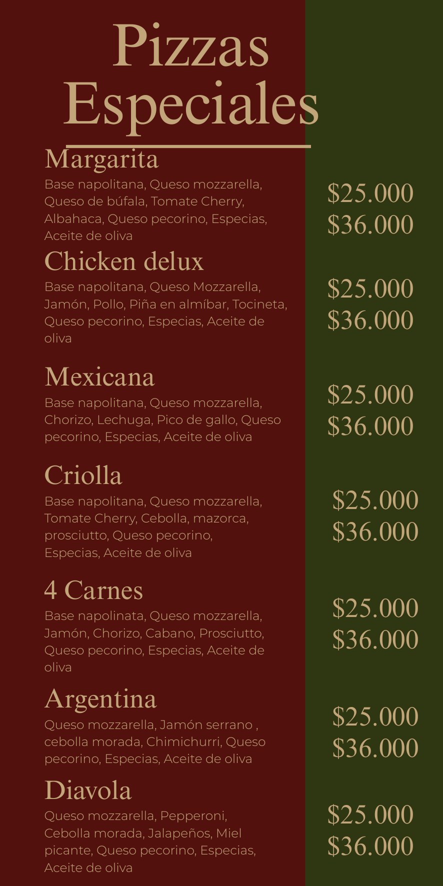 Página 8 del menú de Picaszo