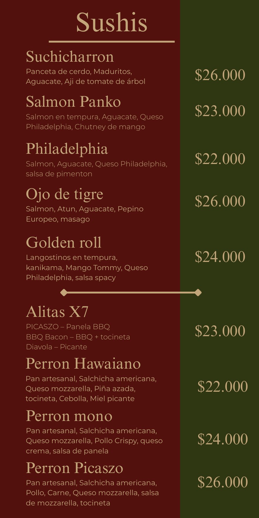 Página 15 del menú de Picaszo